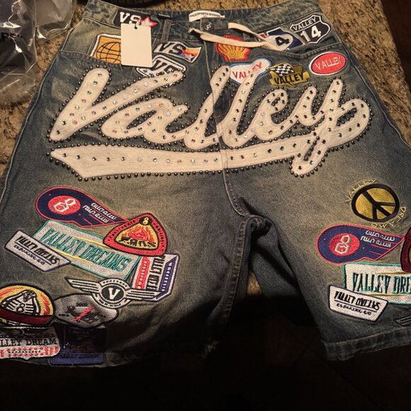 Valley Patchwork Jean Shorts - New - Picture 2 of 6
